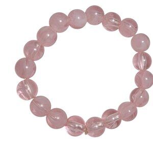 Pink Beaded Stretch Bracelet Minimalist Retro Fashion Jewelry Women